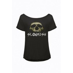 Slowmesh - Slowmesh fekete női mély kivágású póló