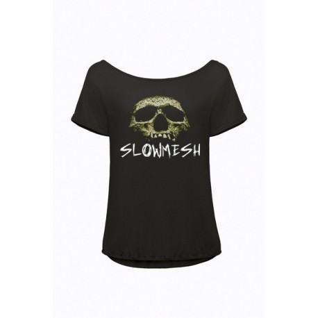 Slowmesh - Slowmesh fekete női mély kivágású póló