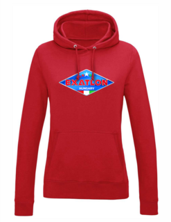 Alternative view of Exatlon Hungary piros női és férfi kapucnis pulóver